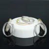 45 mm luksus mrożony biżuteria Bling Pełna okrągła bagietka CZ Cubic Zirkonia Wspaniała moda Bling Huggie Hoop Earring