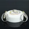 45mm Luxury Iced Out Bling Jewelry Full Round Baguette Cz Cubic Zirconia Gorgeous Fashion Huggie Hoop Earring Wholesale