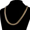 Super vente chaude 12/14/16/18mm largeur 18/20/22/24/26 pouces collier chaîne cubaine en acier inoxydable plaqué or jaune pour hommes femmes bijoux