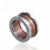 Europe America Fashion Style Men Lady Women Titanium Steel Engraved B Initials Coffee Ceramic Screw Thread Rings US6-US10