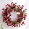 Fiori decorativi Ghirlande Flone Christmas Berry Wreath Pianta artificiale Vite Natural Pine Fruit Simulation Garland Home Door Decor