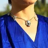 Chokers gothpunk mücevher iskeleti choker kolye kadınlar için gümüş renkli kafatası kolye zincirleri toptan cadılar bayramı hediye mücevher vgn0381