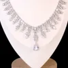Новый роскошный капля в форме циркона ожерелье для женской кулон высококачественных свадебных ювелирных изделий 3103