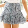 Simplee Casual polka dot mini women skirt High waist A line korean tassel pink summer skirt Sexy ruffle beach female skirts LJ200820