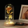 LED 가벼운 장미 꽃 영원한 유리 돔 인공 꽃 크리스마스 발렌타인 선물 아름다움과 유리 덮개 201222