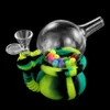 New arrival silicone smoking hookah water colorful recycling pipe oil rig glass bong