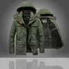 Vintermen Militärjacka tjock varm huva män Parka Coat Casual fleece bomull vadderad manlig vindbrytare termisk ytterkläder 201209