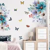 Muurstickers geschilderde bloemen vlinder woonkamer slaapkamer veranda decoratie decals verwijderbare romantische woondecoratie