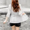 Aelegantmis Slim Fit Casual Travail Bureau Business Blazers Femmes Mode 3/4 Manches Veste d'été Lin Coton Blazers Blanc 201201