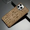 Étuis en cuir véritable Crocodile pour iPhone 12 13 Mini 12 11 Pro Max 6 6s 7 8 Plus X XR XS Max 5 5s SE étuis