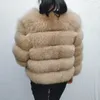 진짜 100 % 자연 겨울 여성 자켓 따뜻한 여우 코트 고품질 모피 조끼 무료 배송 패션 고급스러운 201214