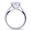 Transgems 2 CT CT 8mm Engagement Wedding Moissanite Ring Lab Grown Diamond Ring för kvinnor i 925 Sterling Silver för kvinnor Y200289R