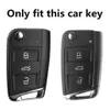 Läder + TPU bil nyckelfall för VW för Volkswagen MK7 / GTI 7 / Golf R Skoda Octavia A7 Seat Folding Remote Fob Cover Keychain