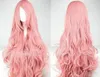 100CM Rosa Shaggy lange lockiger Side Bang Vocaloid Megurine Luka Cosplay Perücke