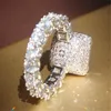 Real Solid 925 Sterling Silver Ädelsten Ringar För Kvinnor Lyx Square 3 Carat Diamond Engagement Wedding Ring Fine Topaz Smycken Partihandel