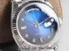 EWF Day Date 128239 A2836 Automatic Unisex Watch Mens Ladies 36 Fluted Bezel Blue Diamonds Dial Presidential Bracelet Same Serial Card Super Edition Puretime SS-F6