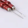 Czerwony drewniany uchwyt igły narzędzia ręczne pinowe dziurkowanie dziury ekspres do szycia Overstitch narzędzia do szycia wysokiej jakości skórzany rzemiosło tkaniny narzędzie