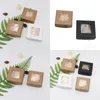 Fold Kraft Paper Box False Eyelashes Soap Packaging Containers Jewelry Ring Organizer Diy Manual Personality Transparent Window 1xy D2