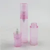 50 x Podróże 5ml 10ml Wyczyść różowy purpurowy atomowy balsam pompa butelka Emtpy Refillable ręczna butelka z pojemnikiem balsam pompy