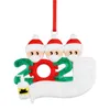 Ciondolo di quarantena di Natale in PVC Nome fai da te Ciondolo di benedizione della famiglia 2 3 4 5 Ornamento di maschere da indossare per bambole