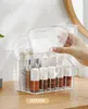Amazon Plastica trasparente Desktop Cosmetico Porta trucchi Strumenti Disposizione rossetto Trucco Organizzatore Scatola portaoggetti WLL1293