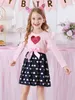 Toddler Girls Changeable Sequins Heart Patheet Bow Front Robe elle