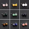 Mix boule ronde perles boucles d'oreilles en pierre naturelle pour les femmes bijoux de mode élégants