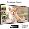 Projection Screens Portable 16:9 4K Projector Screen Indoor Proyector Movie Outdoor Pantalla For Home Theater Drop 1