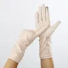 Sexy dentelle Bow Dot UV respirant anti-dérapant cyclisme mitaines femmes été mince coton Long écran tactile crème solaire gants de conduite J801