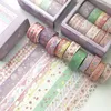 10 st / set kawaii rosa världsguld dekorativa tejpmasking washi tejp diy scrapbooking klistermärke etikett japansk brevpapper
