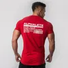 Yeni Yaz Moda Alphalete Erkek Kısa Kollu T-Shirt Vücut İnşa ve Fitness Erkek Spor Salonu Giyim Egzersiz Pamuk T-Shirt Men1