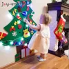 1Set 3D Filt Christmas Tree met 2M LED Light Kerstjaar Geschenk Natal Noel Kids Favor kerstdecoraties voor Home 201201