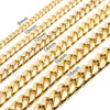 8mm 10mm 12mm 14mm 16mm Miami Cuban Link Chains Stainless Steel Mens 14K Gold Chains High Polished Punk Curb Necklaces308s