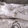 Kwiatowa Koronka Drukowana Luksusowa Pościel Zestaw Nordic King Size Duvet Cover Sets Single Double Queen Kołdry Okładki Pościel Pościel Bedclothes 201114
