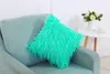 Couleur unie taie d'oreiller en peluche voiture décontracté fausse fourrure en peluche jeter oreiller Slip maison siège taille taie d'oreiller 45*45cm GCE13351