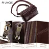 New Genuine Leather Mens Waist Fanny Packs Shoulder Bags For Men Cross Body Male Belt Cell Phone Money Pockets Original Cowhide 201118