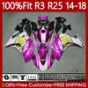 Инъекция OEM-общеизлияние для Yamaha YZFR3 YZFR25 YZF-R25 2014-2018 Bodywork 102NO.180 YZF-R3 YZF R3 R25 14 15 16 17 18 YZF R Gloss Pin