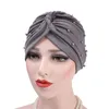 Feanie/crânio Caps Muslim Womens contas de algodão chapéu de turbante cancer quimioterapia quimiot tap hijab headwearwrap acessórios para cabelos banhados1