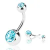 Hot Stainless Steel Belly Button Rings Navel Rings Crystal Rhinestone Body Piercing Bars Jewlery For Women's Bikini Fashion Jewelry