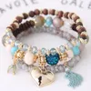 Bohemian Beaded Bracelets for Women 6 Colors Multilayer Stretch Stackable Bracelet Set Multicolor Jewelry Bangle Christmas Gift GD1224