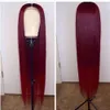 13x4 Remy парики для чернокожих женщин бордовый парик фронта шнурка цветные красные парики из человеческих волос 1B99J1 150 плотность PrePlucked Hairline бесшовные