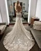 2021 Sexy Berta Off Shoulder Mermaid Wedding Dresses Lace 3D Applique Sweep Train Backless Custom Made Bridal Gowns robe de mariee2640