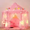 Barraca de Crianças Princesa Pink para Crianças Barraca Brinquedos Portáteis Meninas Tipi Infantil Casa Infantil Vigvam TeePee Playhouse Barracas Bebê LJ200923