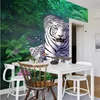 papel de parede Beibehang personalizada selva tigre branco pintado à mão de um óleo quarto animais crianças pintando fundo varanda 3d