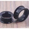 Mix 425Mm Silicone Double Flare Silicone Flesh Tunnel Ear Plug 96Pcs Black Color Body Jewelry Evdq28329616