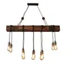 Loft wood industrial vintage pendant light for restaurant bedroom bar living room retro wooden hanging lamp lighting suspension