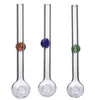 100 pcs farbenfrohe klare Pyrexhandhandglasölbrenner Rohr 4 -Zoll -Länge Dicke Glashandrohre mit radomfarbenem Balancer -Raucherzubehör Werkzeuge