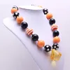 Halloween-stijl kind chuny ketting zwart + oranje peuter baby meisje bubblegum kraal dikke ketting sieraden kinderen