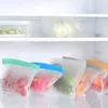 S / m / l eva alimentos saco de armazenamento recipientes refrigerador refrigerador saco fresco reutilizável frutas vegetais sacos de vedação de cozinha organizador de cozinha rrb11703