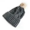 M304新しい秋冬の甘い女性のニット帽子の柔らかい暖かい豆のウールボール帽子ニット帽子